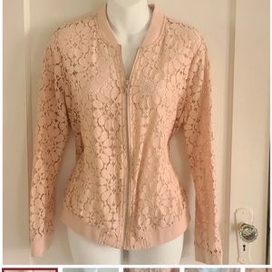 Torrid  Blush Pink Lace bomber Jacket
